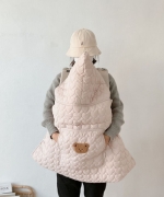 韓國風秋冬加厚寶寶推車蓋毯背帶披風包被